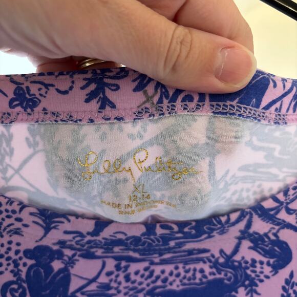 Lilly Pulitzer EUC Girls Sophie Ruffle Dress Safari As I Can Sea Size XL (12/14) - Picture 3 of 5